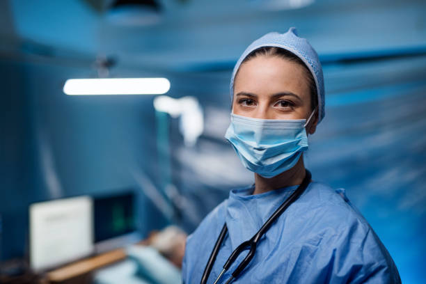 istock Doctor in hospital looking at camera, coronavirus concept. 1214075915