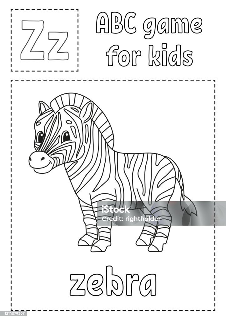 Letter Z Is For Zebra Abc Game For Kids Alphabet Coloring Page Cartoon  Character Word And Letter Vector Illustration Stock Illustration - Download  Image Now - Istock