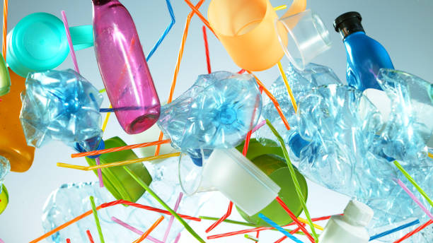 istock Pile of flying empty plastic waste 1214080707