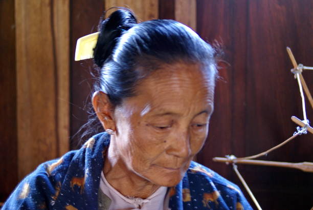 On April 16, 2016, in a small village in Chiang Rai, Thailand, female weavers were seen weaving.