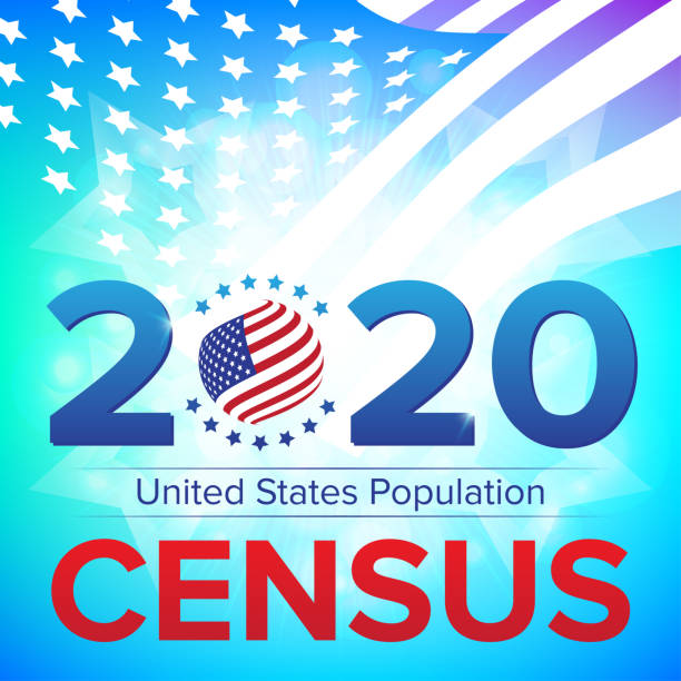 United States Population Census 2020 banner. Vector illustration with American striped flag and stars. Can be used for landing page web template, badge or advertisement poster and flier graphic design United States Population Census 2020 banner. Vector illustration with American striped flag and stars. Can be used for landing page web template, badge or advertisement poster and flier graphic design counting votes stock illustrations