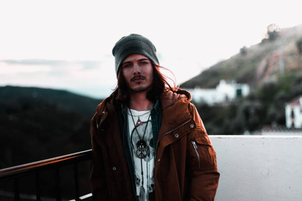 istock Man with long hair 1214087397