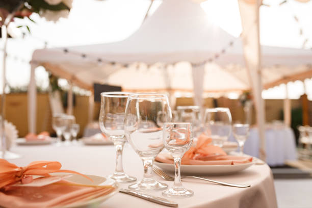 istock group of empty wine glasses on the table 1214087627