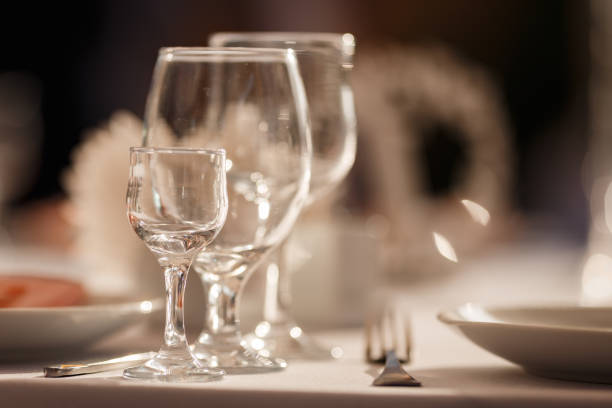 istock group of empty wine glasses on the table 1214087637