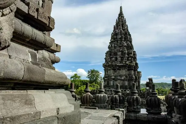 Prambanan Temple or Roro Jonggrang Temple (Hanacaraka: ꦕꦤ꧀ꦝꦶ ꦥꦿꦩ꧀ꦧꦤꦤ꧀, Candhi Prambanan) is the largest Hindu temple complex in Indonesia that was built in the 9th century AD. This temple is dedicated to Trimurti, the three main Hindu deities namely Brahma as the creator god, Wishnu as the guardian god, and Shiva as the god of destruction. Based on the Siwagrha inscription the original name of this temple complex is Siwagrha (Sanskrit which means 'House of Shiva'), and indeed in the garbagriha (main room) this temple is housed in a three meter tall Shiva Mahadewa statue which shows that in this temple the Shiva god is preferred.