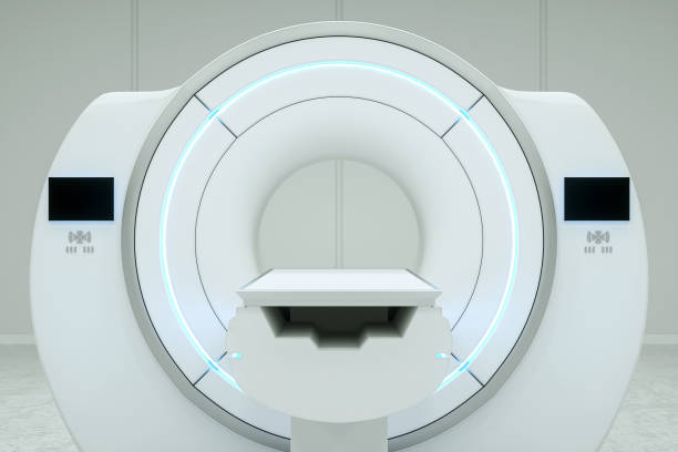 istock MRI, Complete CAT Scan System in a Hospital Environment. Concept medicine, technology, future. 3D rendering, 3D illustration, copy space. 1214097252