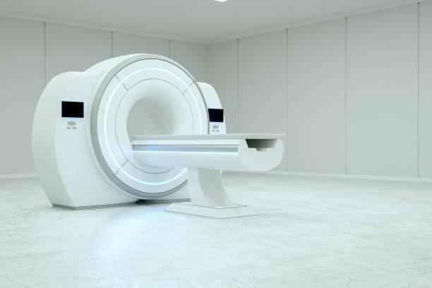 istock MRI, Complete CAT Scan System in a Hospital Environment. Concept medicine, technology, future. 3D rendering, 3D illustration, copy space. 1214097254