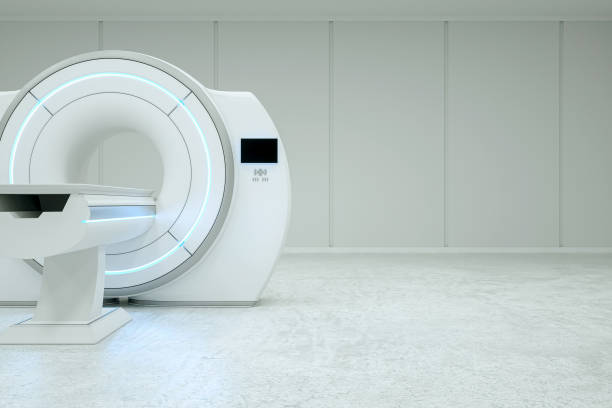 istock MRI, Complete CAT Scan System in a Hospital Environment. Concept medicine, technology, future. 3D rendering, 3D illustration, copy space. 1214097279