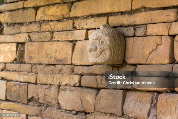 Cabeza Clava Or Preincan Sculpture In Peru Stock Photo - Download Image Now - Head, Stone Material, Old Ruin