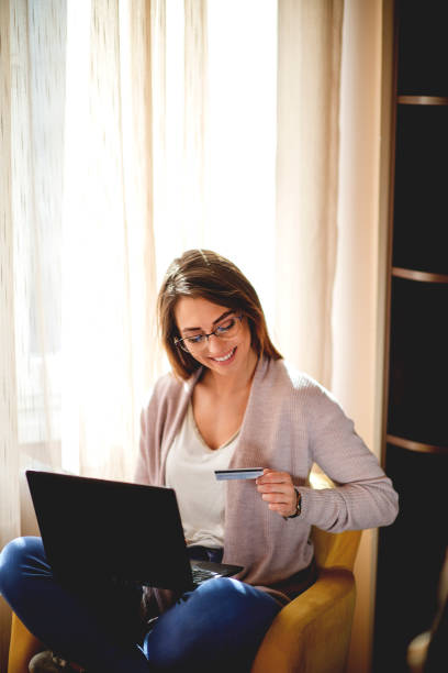 istock Beautiful women shopping online 1214100066