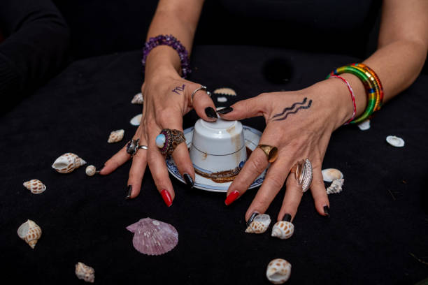 istock Turkish Coffee  and Fortune Telling female hand. 1214102453