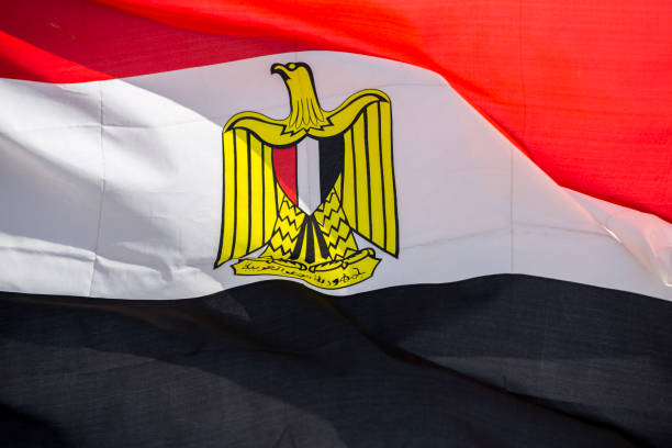 bandeira egípcia - egyptian flag flag africa middle east - fotografias e filmes do acervo