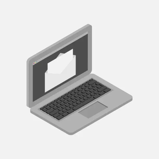Vector illustration of laptop and email concept