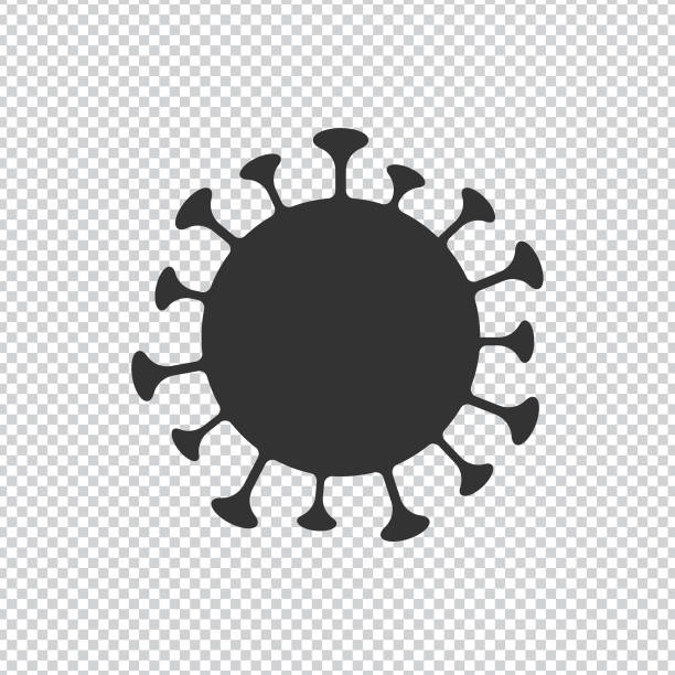 coronavirus, neuartiges virus 2019-ncov cell icon vector design auf transparentem hintergrund. - krankheitsvektor stock-grafiken, -clipart, -cartoons und -symbole