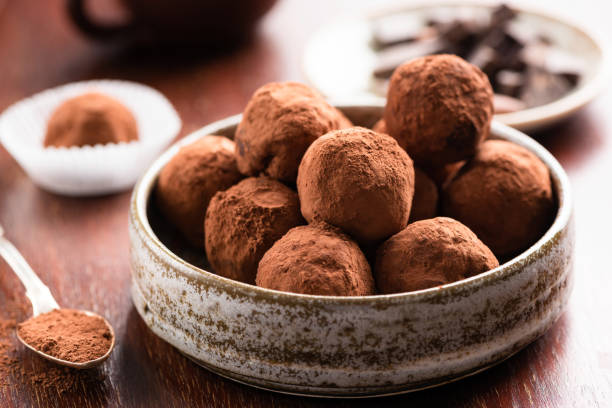 istock Homemade dark chocolate truffles 1214107206