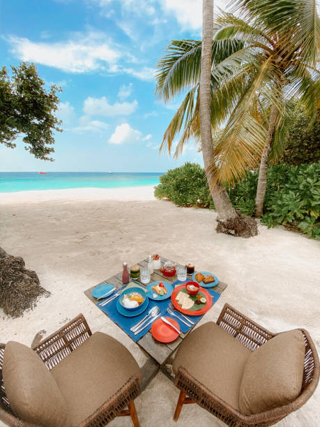 istock Paradise breakfast by the beach 1214107891