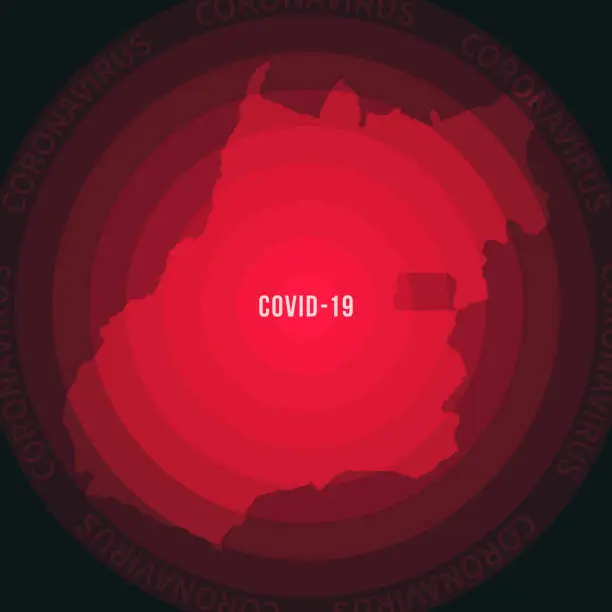 Vector illustration of Goias map with the spread of COVID-19. Coronavirus outbreak