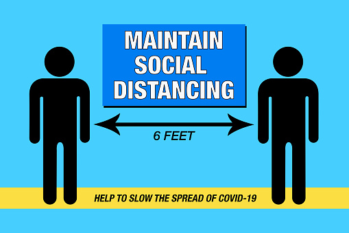 Maintain Social Distancing, COVID-19— Illustration
