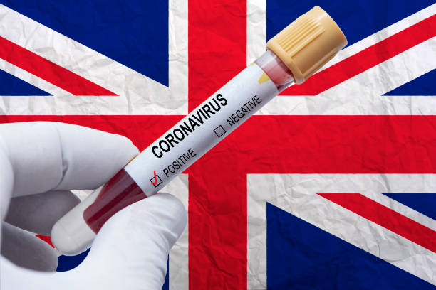 istock Coronavirus Concept With English Flag 1214110822