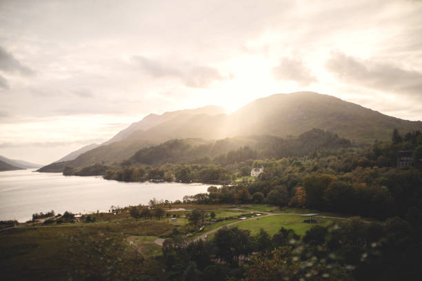 istock Sunset over the mountain and the Scottish countryside. 1214111101