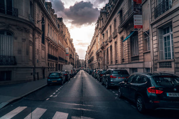 Paris - France - March 3, 2020: Empty Paris streets due to the virus. Horizontal composition.