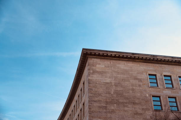 istock Curvy modern architectural building in Berlin Germany 1214118078