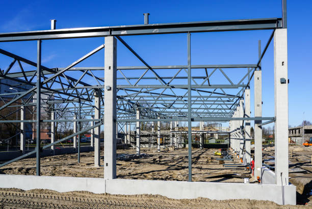 istock The steel frame of a building under construction 1214119656
