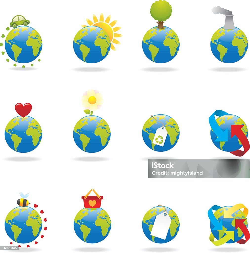 Ícones do mundo - Vetor de Mudanças climáticas royalty-free