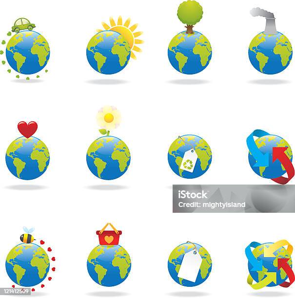 Vetores de Ícones Do Mundo e mais imagens de Mudanças climáticas - Mudanças climáticas, Símbolo do Coração, Carro