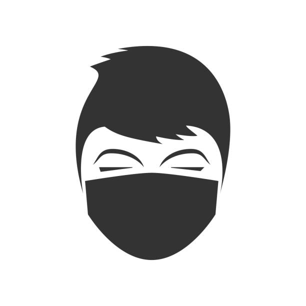 корона вирус медицинской маски для лица значок - flu virus hygiene doctor symbol stock illustrations