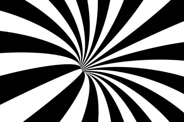 istock Abstract illustration of vortex with lines. Trendy 3d background in op art style, optical illusion. 1214128744