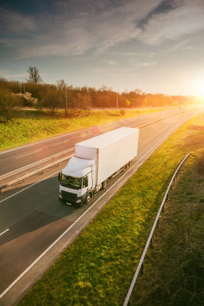 istock Lorry Transport on motorway in motion 1214129052