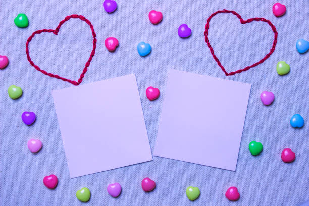 istock Background of embroidered hearts 1214130053