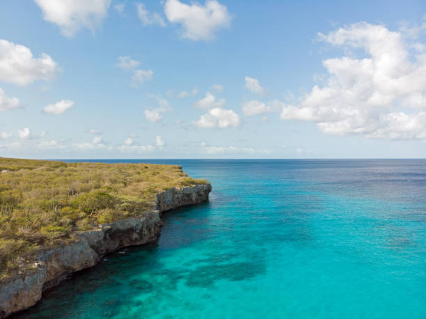 istock Coast of Curacao with blue water 1214132492