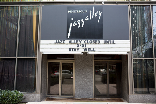 The city of Seattle is one of the epicenters of the coronavirus COVID-19 outbreak.  The government shutdown of non-essential businesses has closed many public places including shops, restaurants, bank lobbies and more.  Seattle’s famous Jazz Alley is closed temporarily as a result of the outbreak.