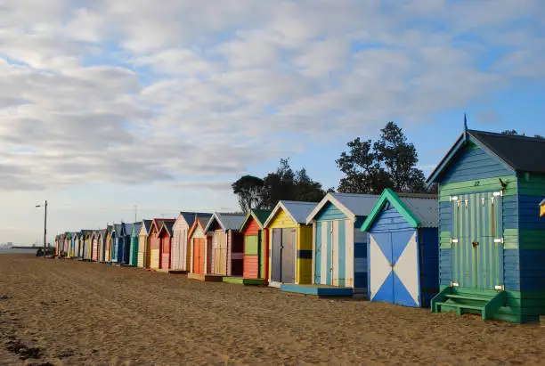 Brighton is the most beautiful beach in Melbourne. Colourful bathing boxes are the main attractions of the place, with the beautiful pattern and flag on it.