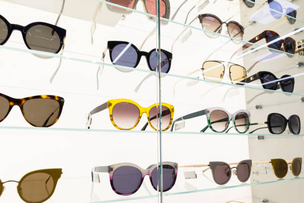 istock Cat eye, classic lense sunglasses, square shape sunglasses, aviator, angle view at white background 1214148770