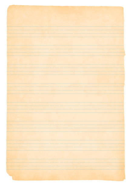 istock A vertical vector illustration of a blank beige colored four lined page from an old ripped notepad 1214149351