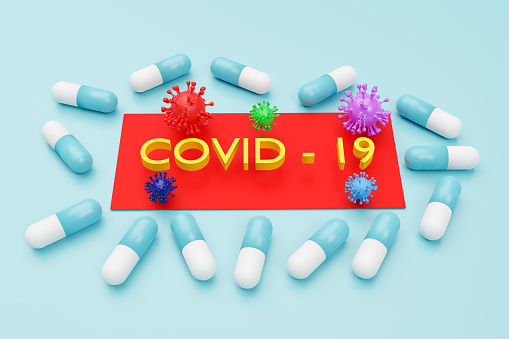 COVID-19 Drug treatment Coronavirus: Health Ministry recommends anti-HIV drug combination Lopinavir in Patients With Mild Coronavirus Disease COVID-19,3D illustration.