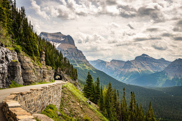 parco nazionale del ghiacciaio - montana mountain us glacier national park mountain range foto e immagini stock