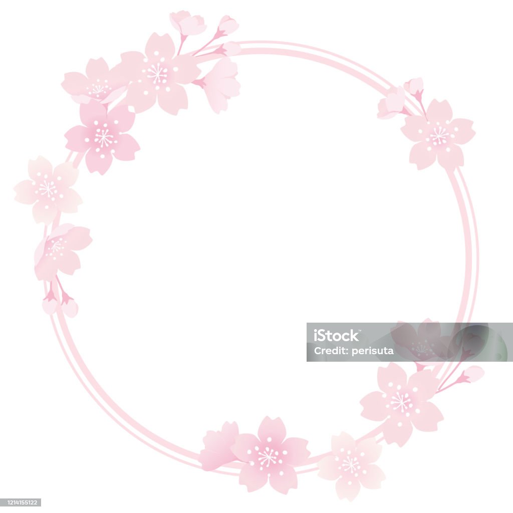 Sakura Line Frame Sakura Frame Stock Illustration - Download Image Now - Bud, Celebration ...