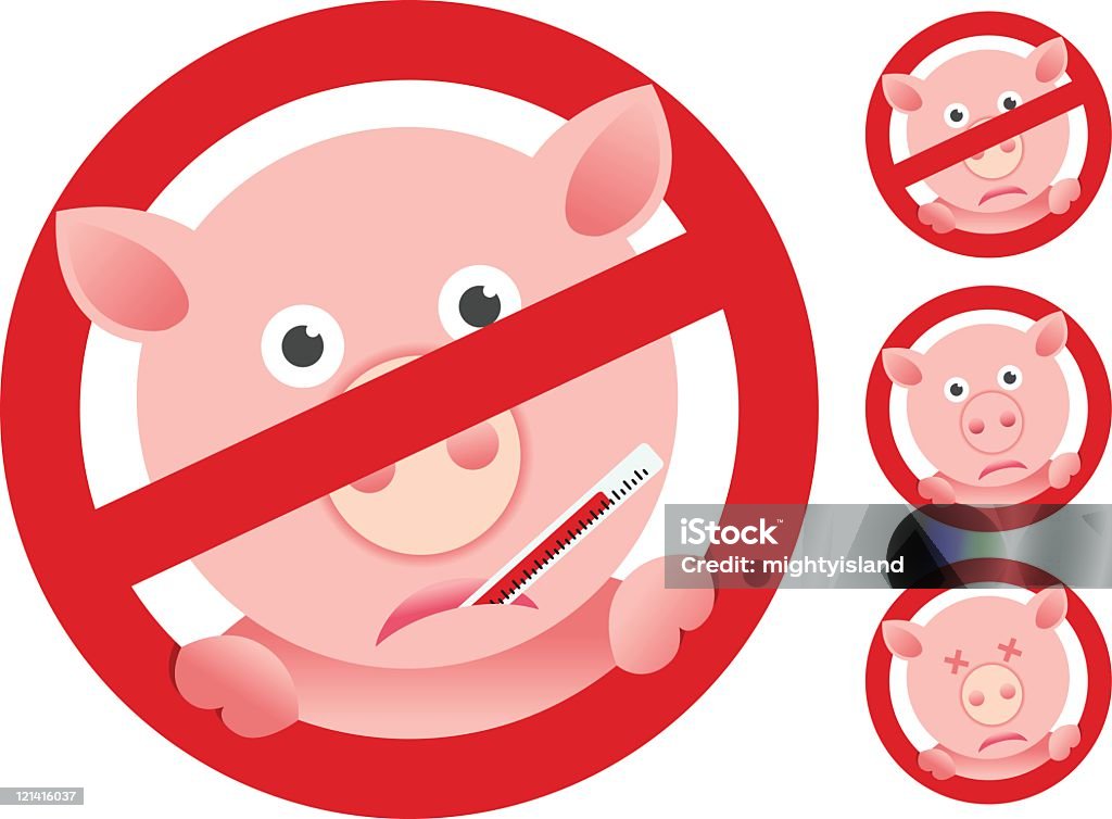 La gripe porcina - arte vectorial de Cerdo libre de derechos