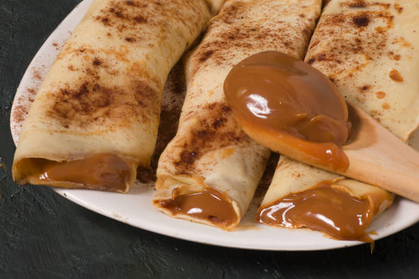 A traditional pancakes from Argentina A traditional pancakes from argentina. Dulce de leche dulce de leche stock pictures, royalty-free photos & images