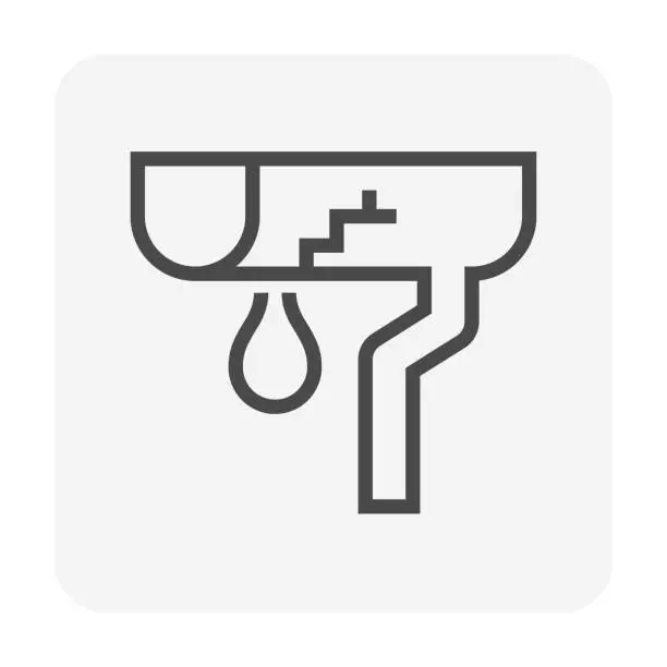 Vector illustration of gutter damage icon