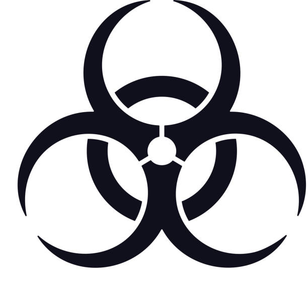символ биоопасности - danger toxic waste hazardous area sign symbol stock illustrations