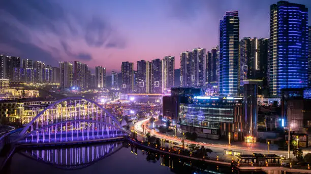 The cityscape of Guiyang, China during sunset