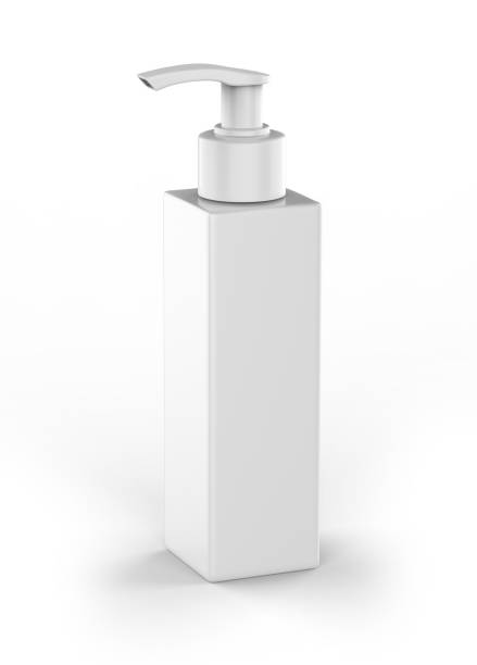 istock Blank Plastic Bottle with Pump Dispenser For Branding, 3d render illustration. 1214177828