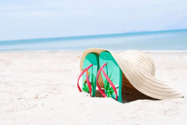 sandles, flip-flop on the beach