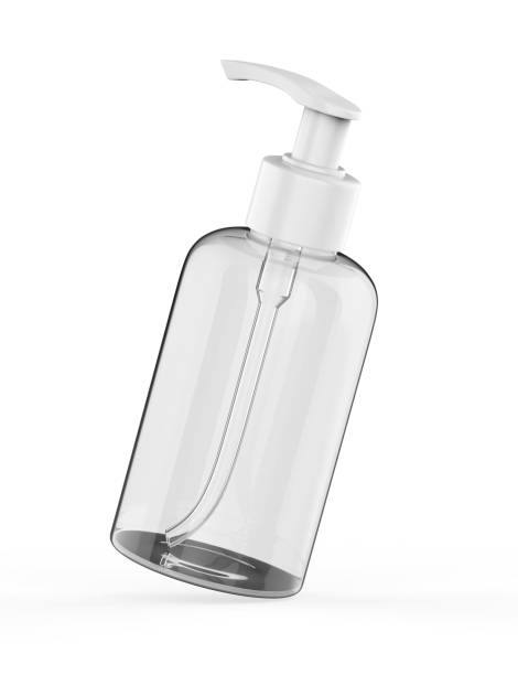 istock Blank Plastic Bottle with Pump Dispenser For Branding, 3d render illustration. 1214186104