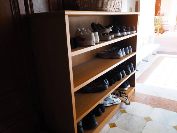 istock Wooden shoe cabinet 1214188830